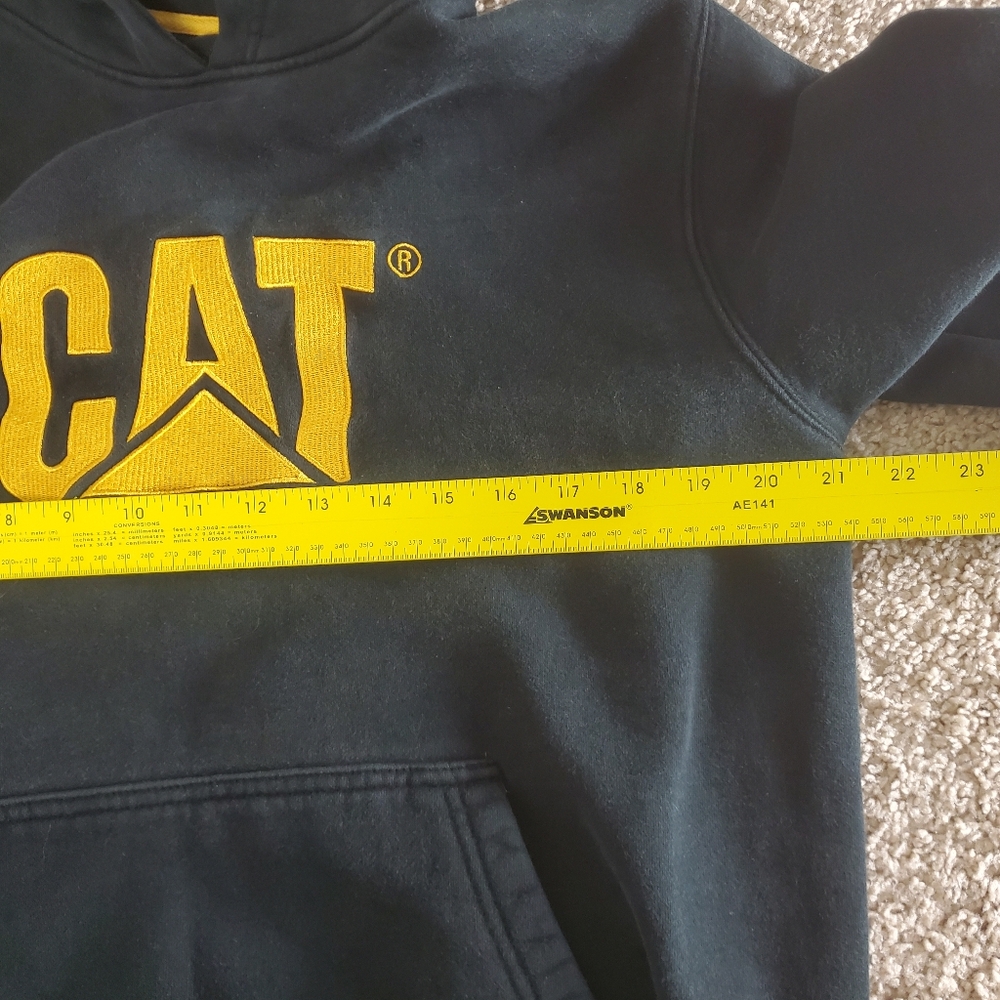 Caterpillar Hoodie Mens M Black Sweatshirt CAT Construction Worker Sweater Y2K - Picture 7 of 11